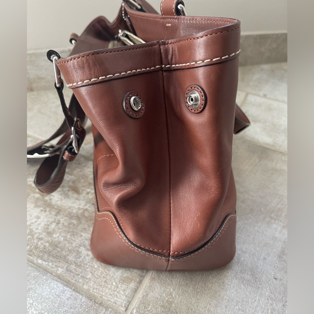 Coach Hampton Brown Leather Shoulder/Satchel Bag - Picture 11 of 15
